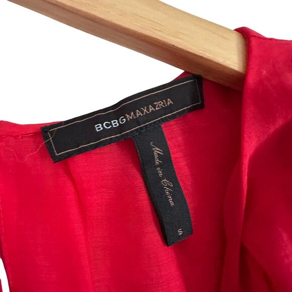 BCBGMaxazria Red Chiffon Blouse - Picture 3 of 7